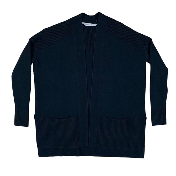 Athleta Wool / Cashmere Black Cardigan Womens Size XS 2 pockets Open Front - Picture 1 of 8